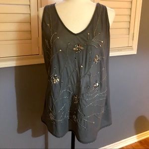 Stunning handmade sheer sequins top XL